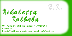 nikoletta kolbaba business card